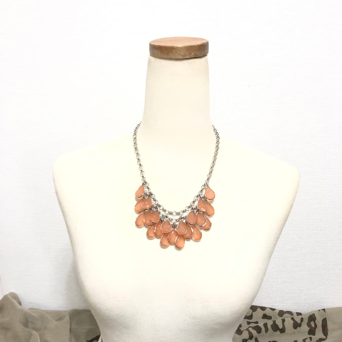 빈티지 살구 피치 물방울 목걸이 페어리 오리엔탈 하구미 상품이미지2