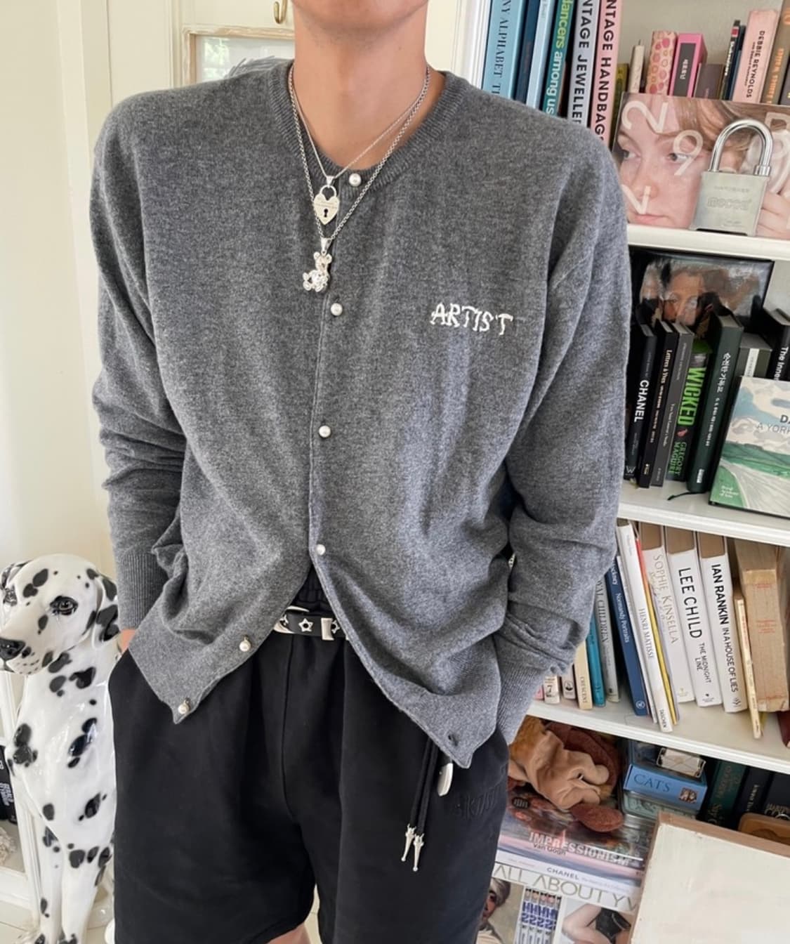 아티스트컴플렉스 진주 베이직 가디건 상품이미지1