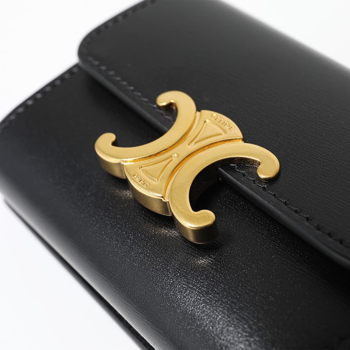 셀린느 컴팩트 월렛 코인 트리옹프 샤이니 카프스킨 블랙 상품이미지5