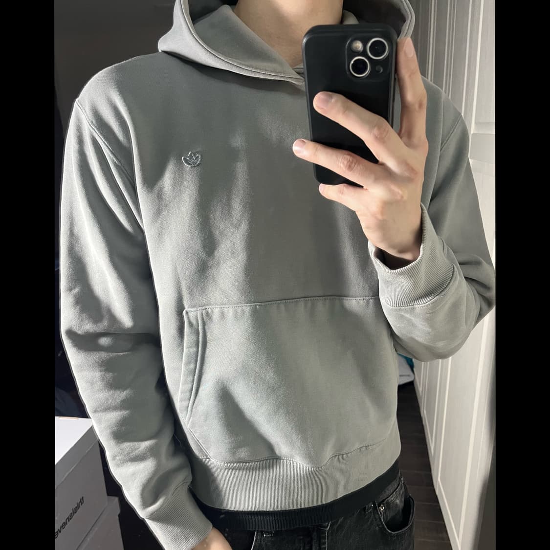 [M] ADIDAS 아디다스 크롭 후드티 상품이미지1