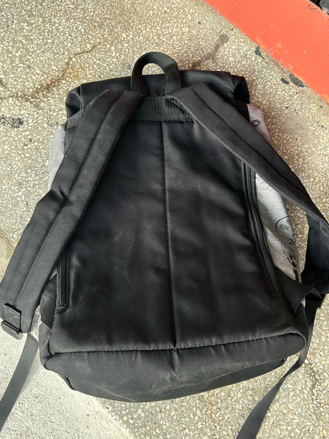 2000s Jpn 모리걸 고양이 프린팅 그레이 백팩  상품이미지2