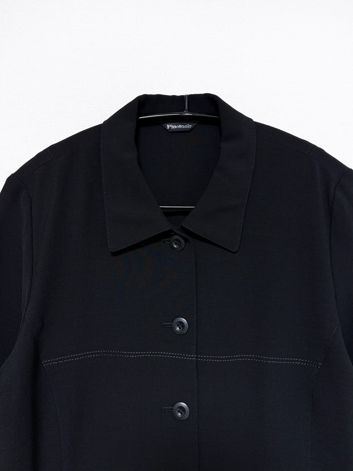 Stitch Detail Shirt Jacket – Black 상품이미지6