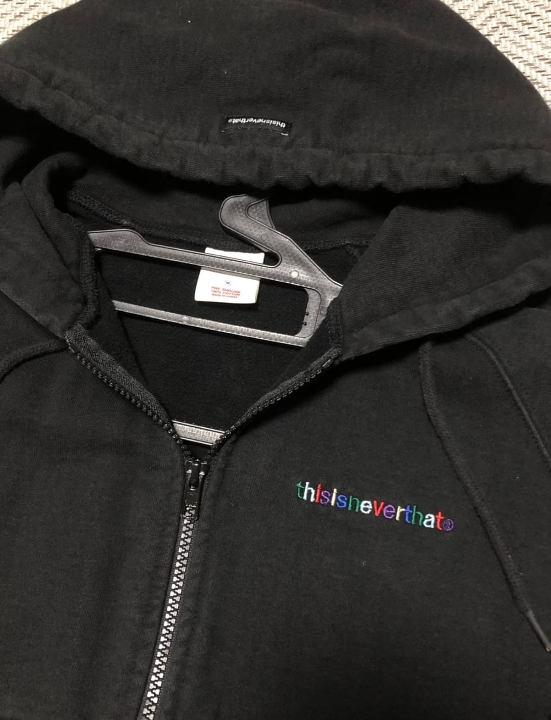 빈티지 Thisisneverthat 블랙 후드집업 M 상품이미지3