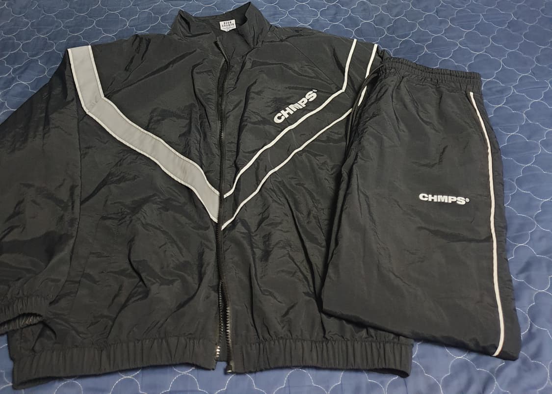 (품절매물) 본챔스 나일론100% 바람막이 상하의 셋업 블랙 (L) 상품이미지3