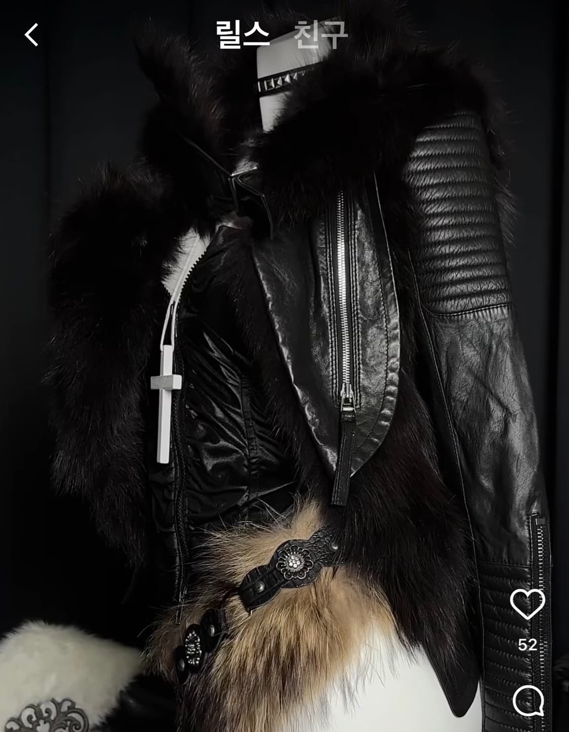 오늘만)리얼레더 리얼퍼 폭스 가죽자켓 퍼자켓 갸루 아케호무 상품이미지3