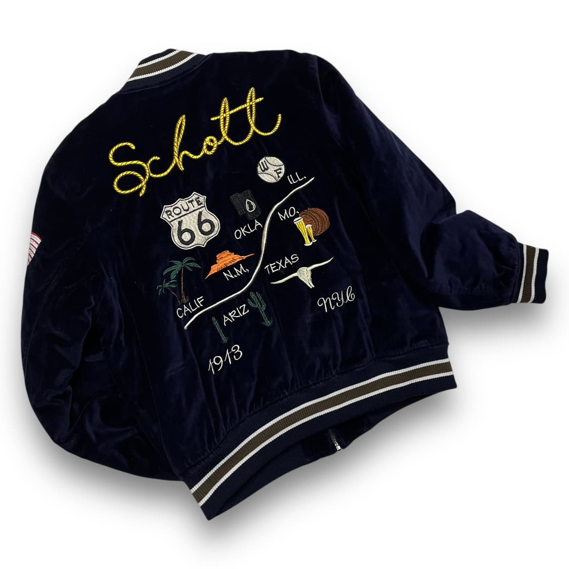 Schott Route66 벨벳 수베니어 Ma-1 자켓 상품이미지4