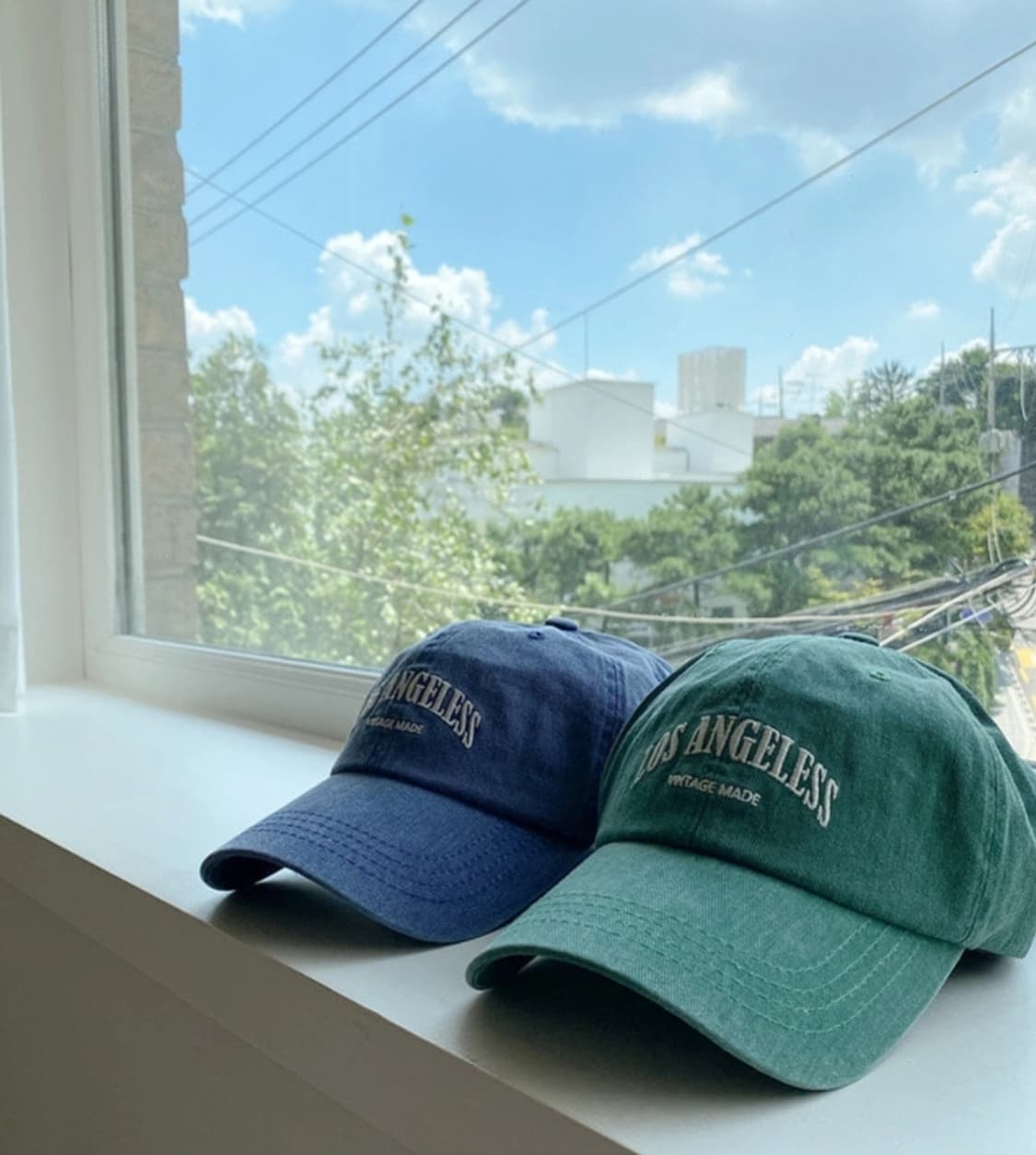 빈티지 워싱그린 볼캡 상품이미지4