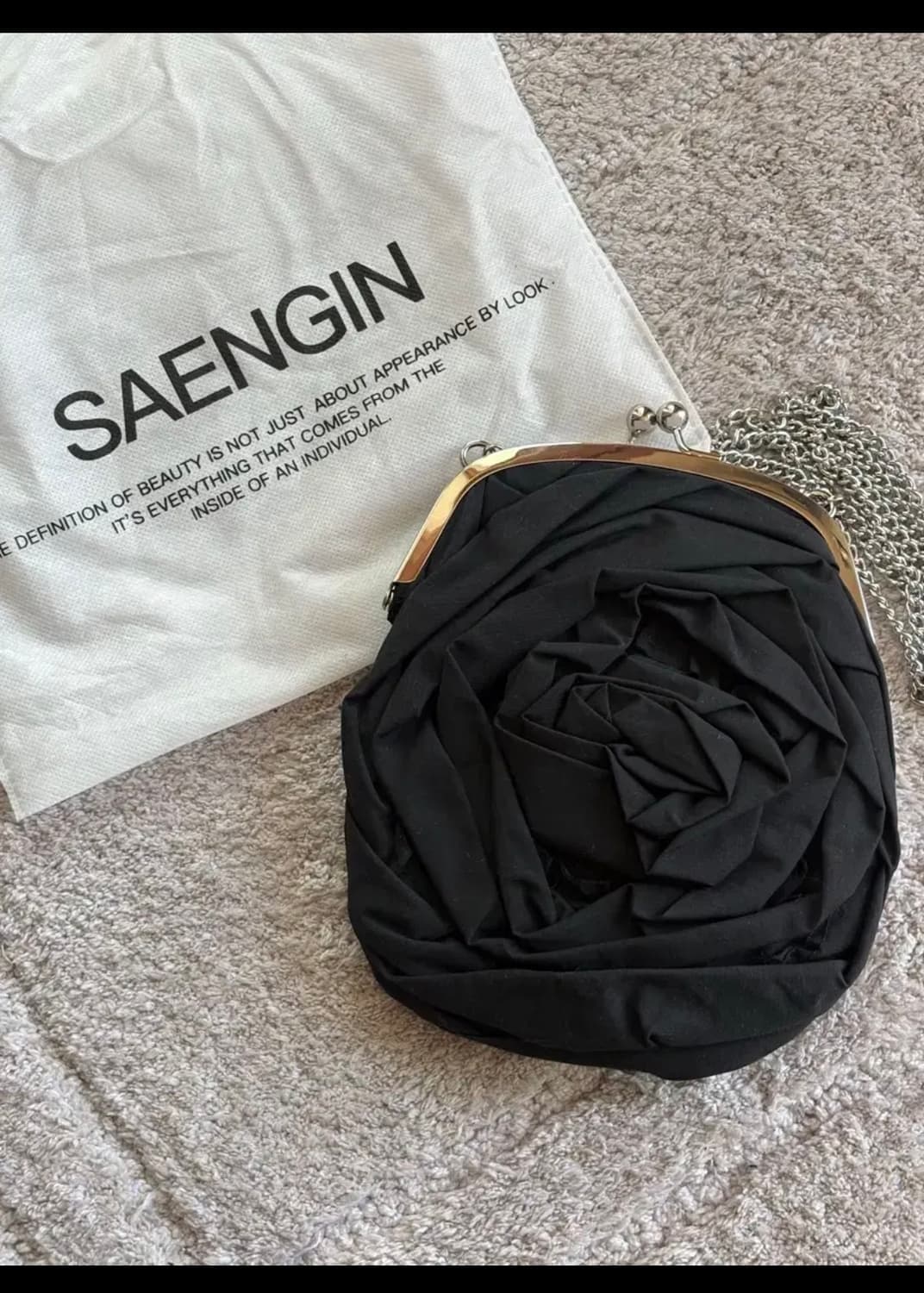 생긴스튜디오 rose discord chain bag - black 상품이미지2