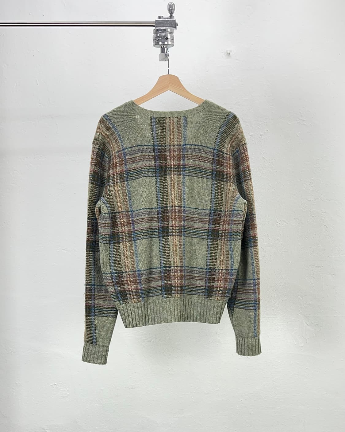 00s 폴로 랄프로렌 플래이드 체크 알파 울 브이넥 니트 스웨터 상품이미지6