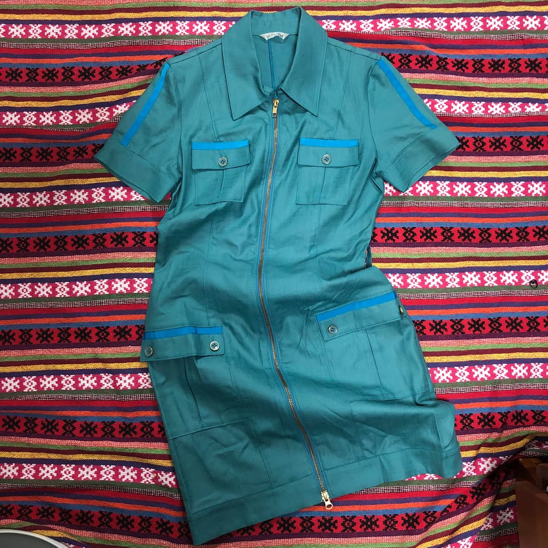 하프 슬리브 미디 원피스 상품이미지1