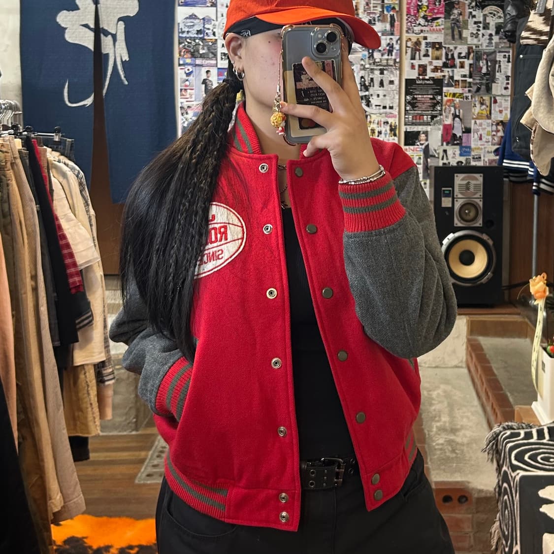 빈티지 레드 그레이 바시티 자켓 상품이미지2