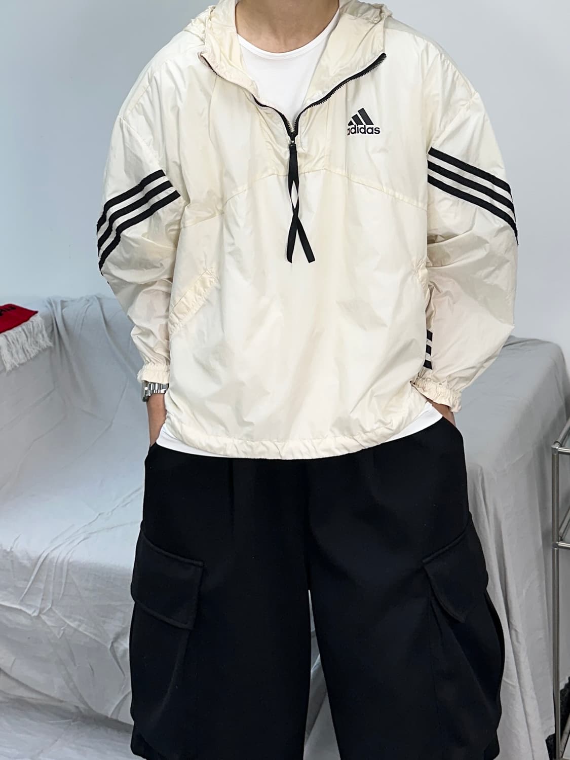 아디다스 00s 올드스쿨 아이보리 아노락 XL 상품이미지1