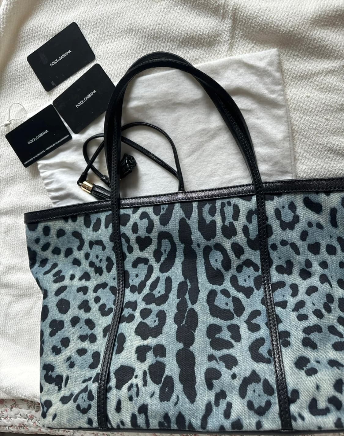 돌체앤가바나 Dolce & Gabbana 레오파드 숄더백 블루 핸드백 상품이미지6