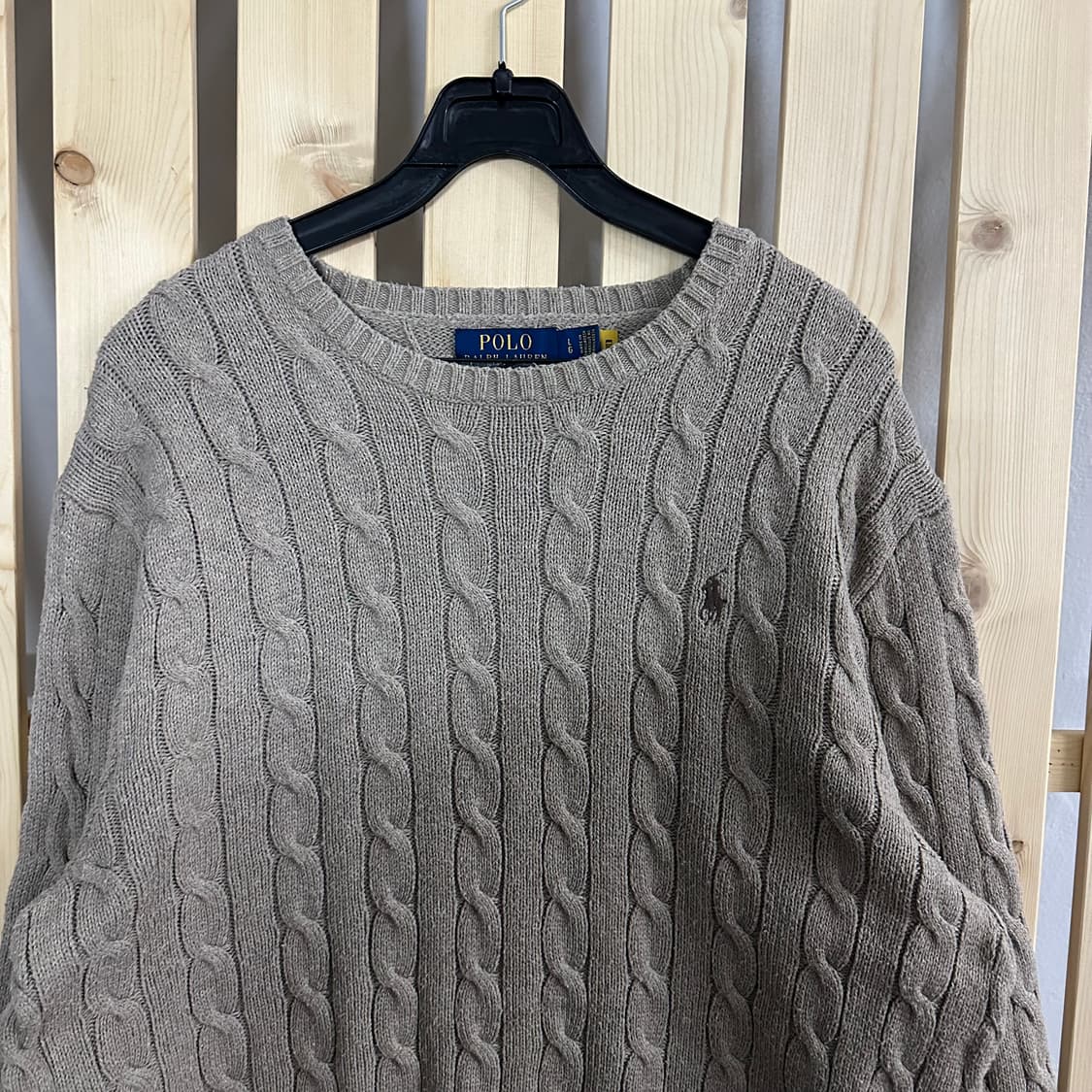 (L) 폴로 랄프로렌 오트밀 베이지 케이블 니트 상품이미지5