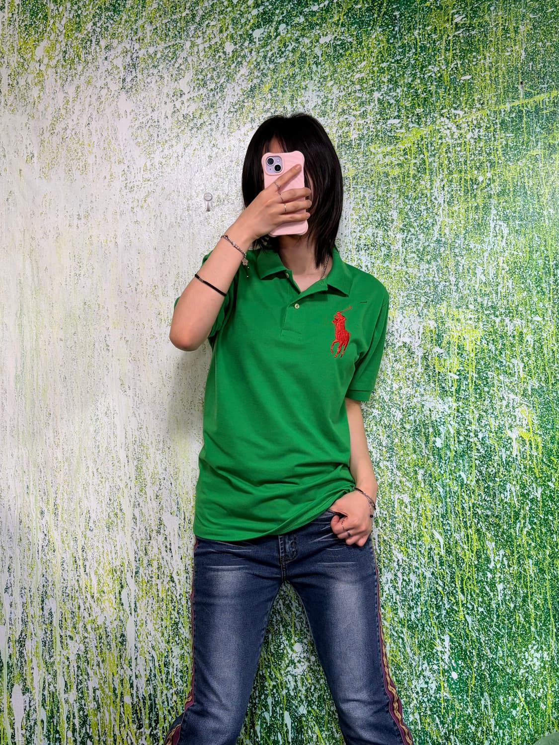 폴로 빅포니 치프키프 그린 반팔 카라 티셔츠 M 상품이미지2