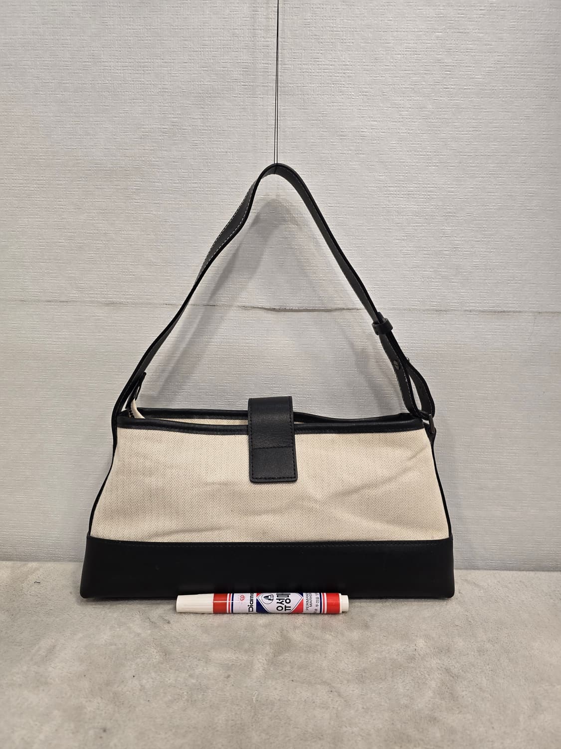 드파운드 타운백 호보백 헤링본 아이보리&블랙 숄더백 상품이미지2