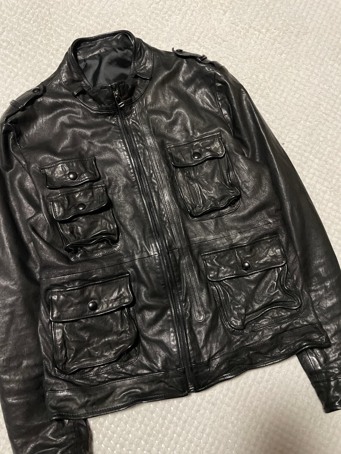 광희시장 웨스턴 무드 램스킨 양가죽 포켓 레더 자켓 상품이미지6