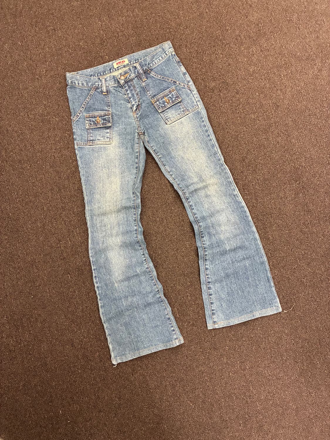 61-87)Japanese vintage 여성 부츠컷 카고 데님팬츠 상품이미지3