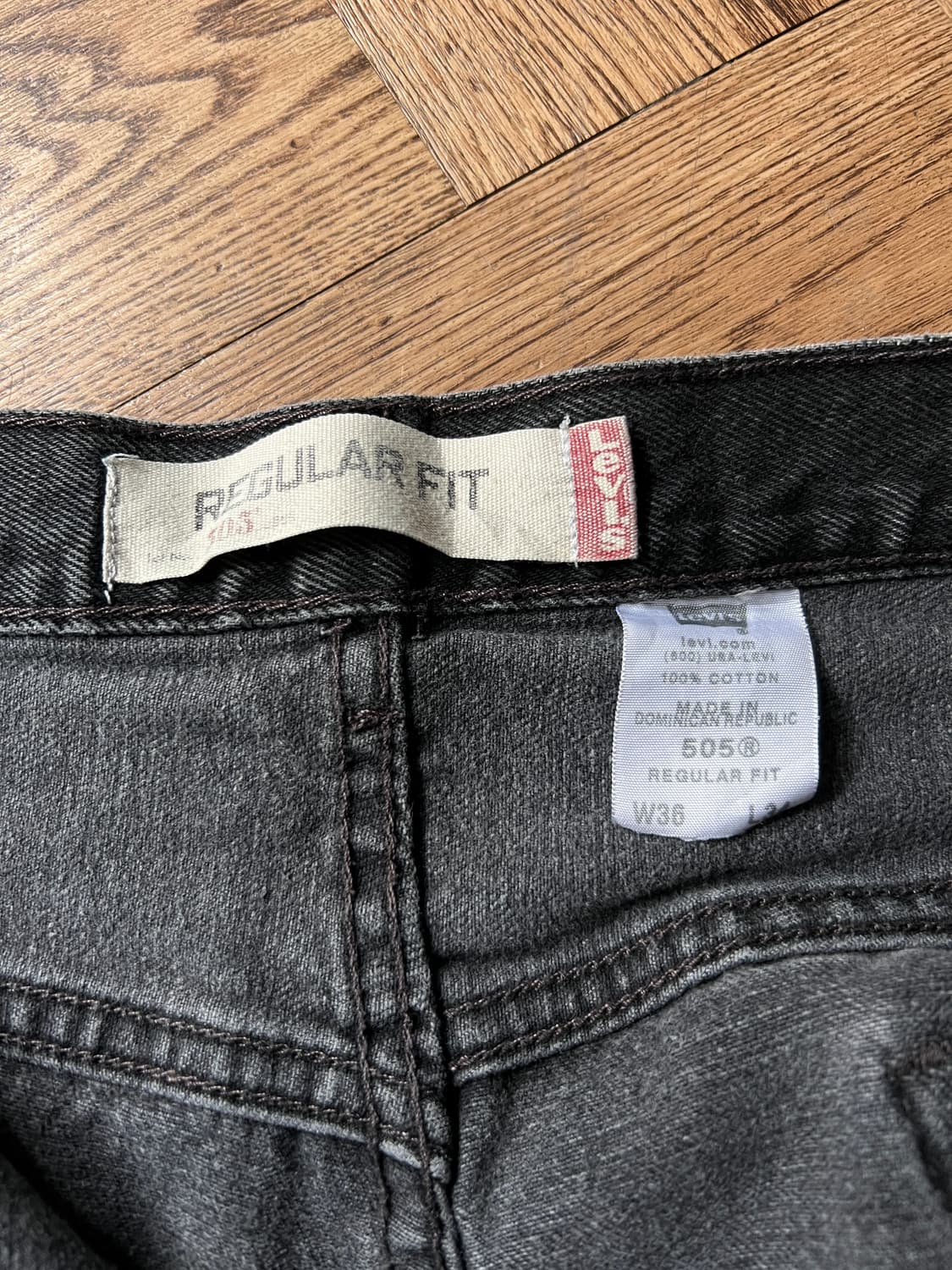 [36]00's 리바이스 505 빈티지 워싱 흑청 데님 팬츠 상품이미지6