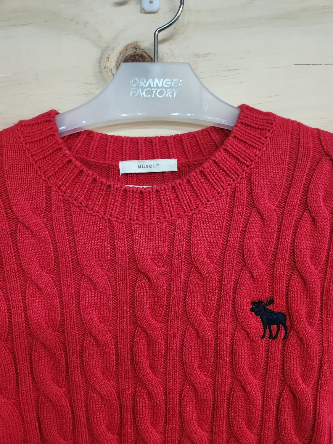 143) 아베크롬비 레드 꽈배기 니트 상품이미지2