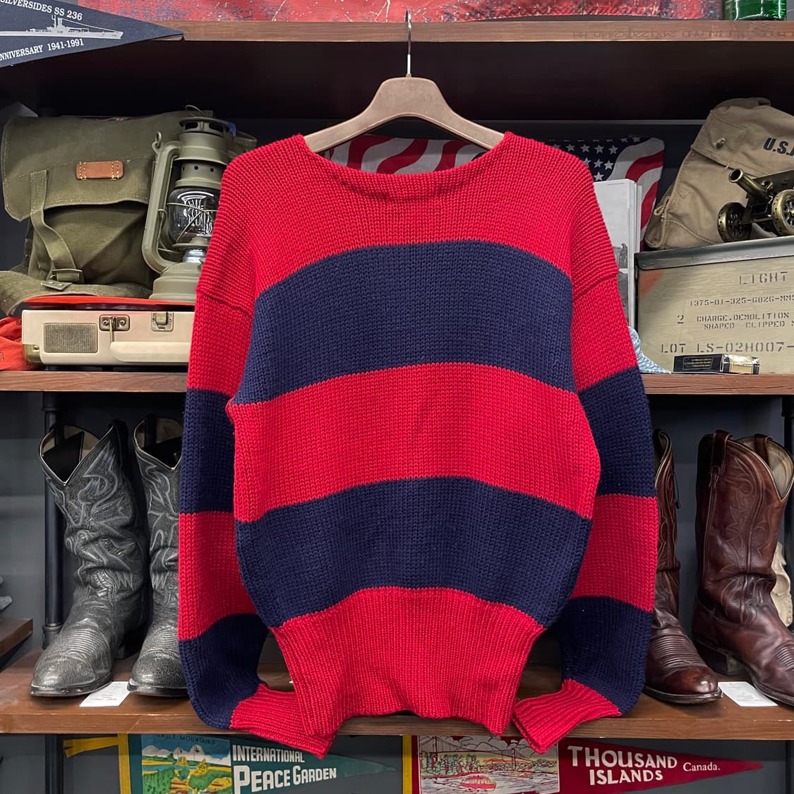 90s 폴로 랄프로렌 쿠키 패치 스트라이프 니트 스웨터 상품이미지2