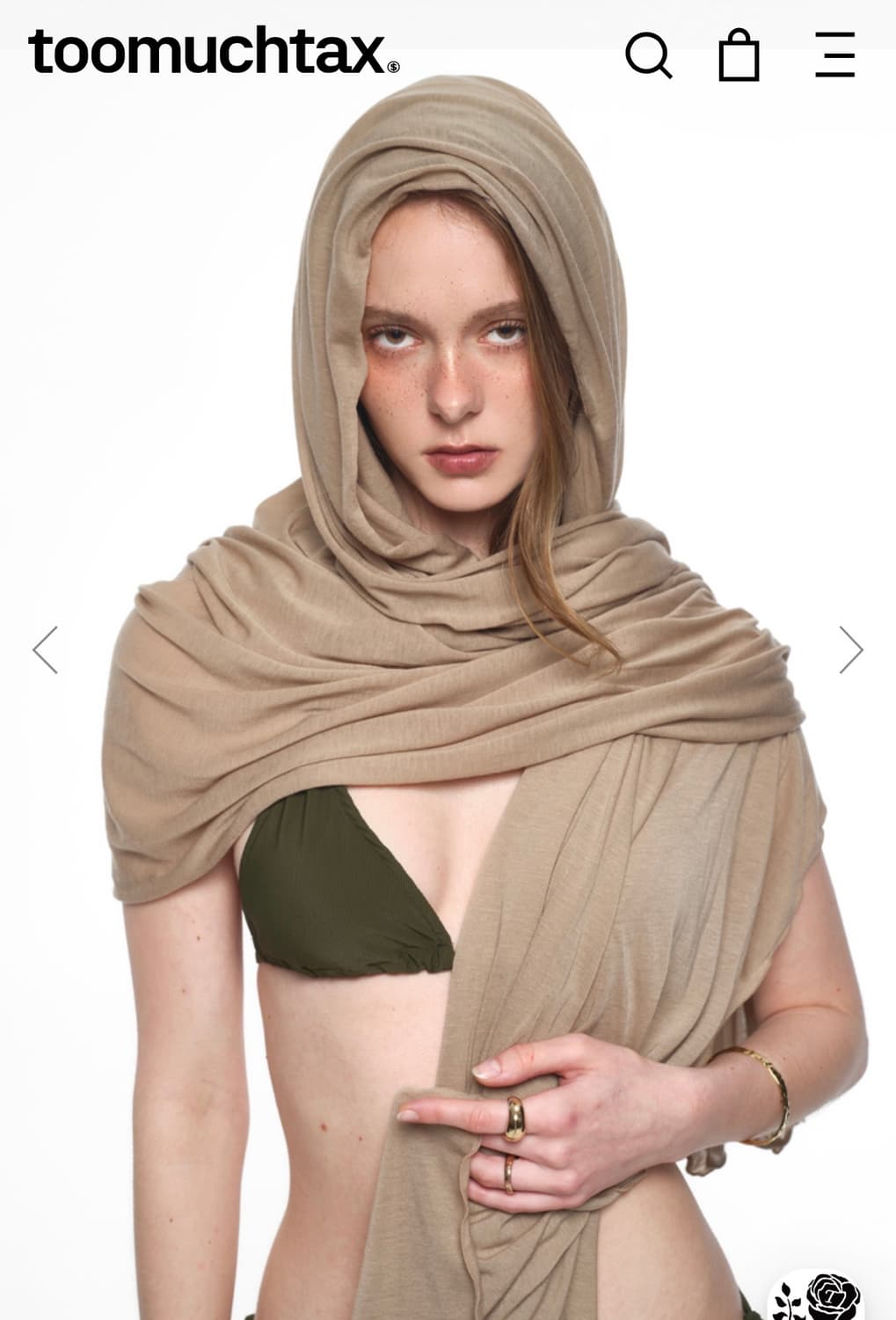 투머치택스 바디 숄 베이지 색상 (새제품) 나야와시 숄 상품이미지4