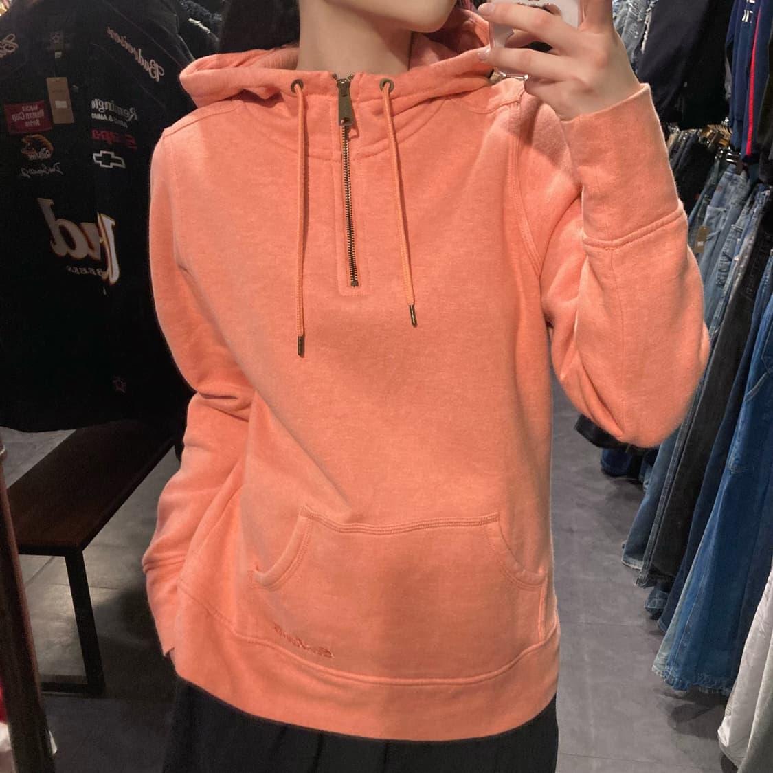 [IM] 칼하트 반집업 후드티 코랄핑크 상품이미지1