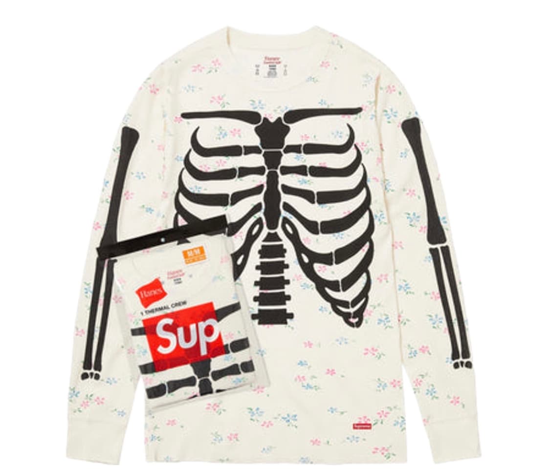 슈프림 헤인즈 본즈 써멀 크루 플로럴 상품이미지1