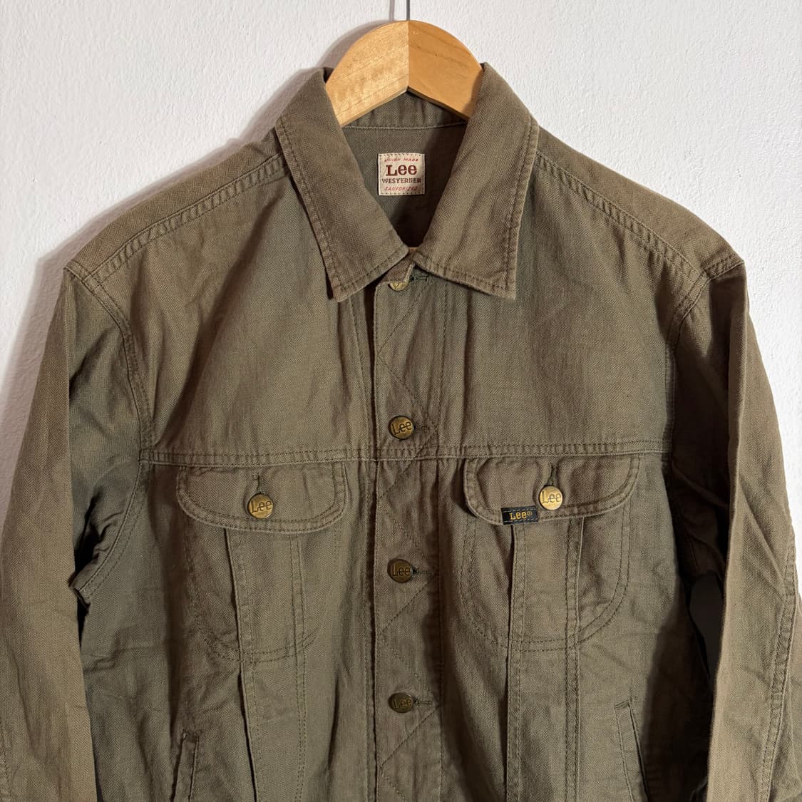JPN Lee 빈티지 Westerner 100-J 카키 데님 자켓(M) 상품이미지3