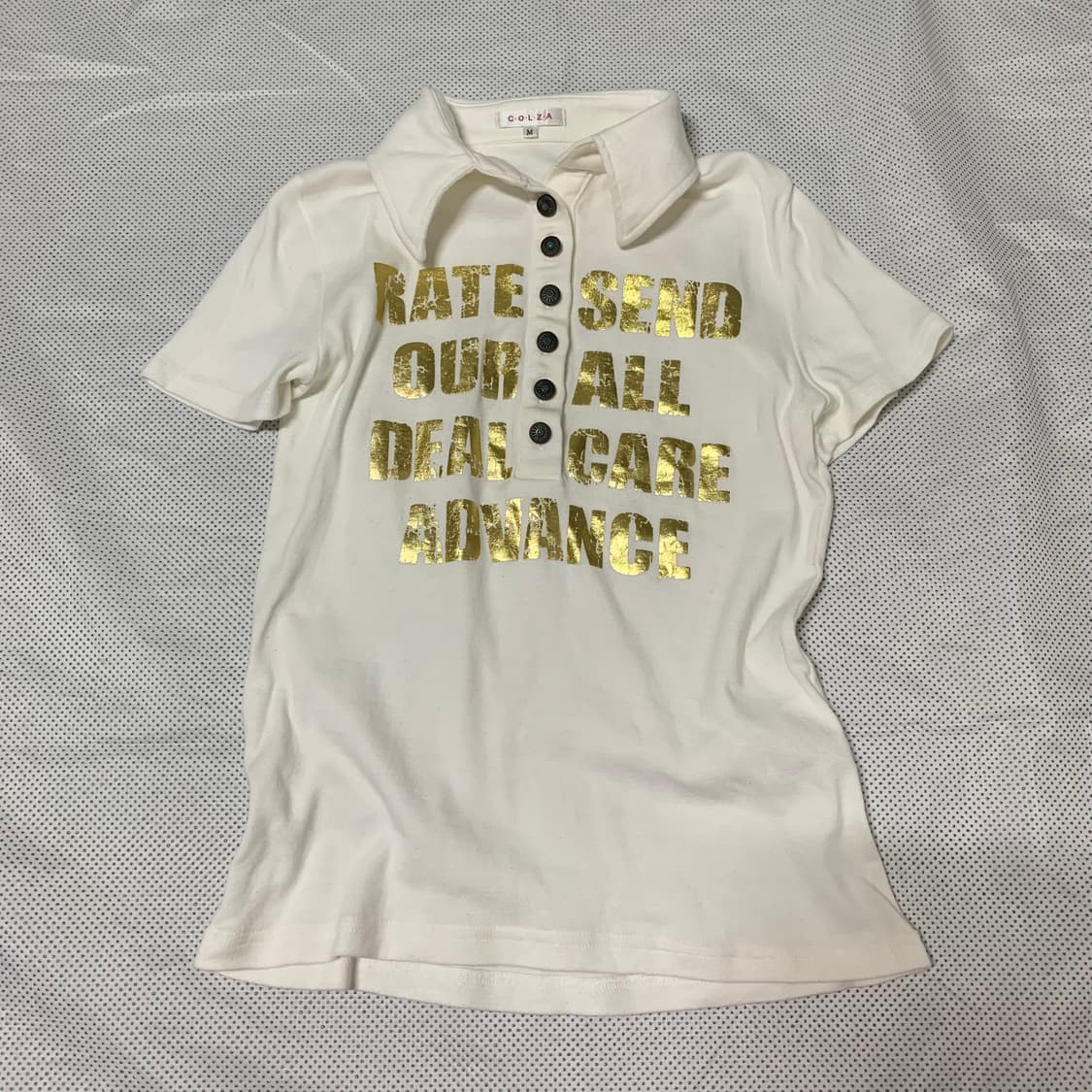 Vintage 골드 프린트 폴로 반팔 상품이미지3