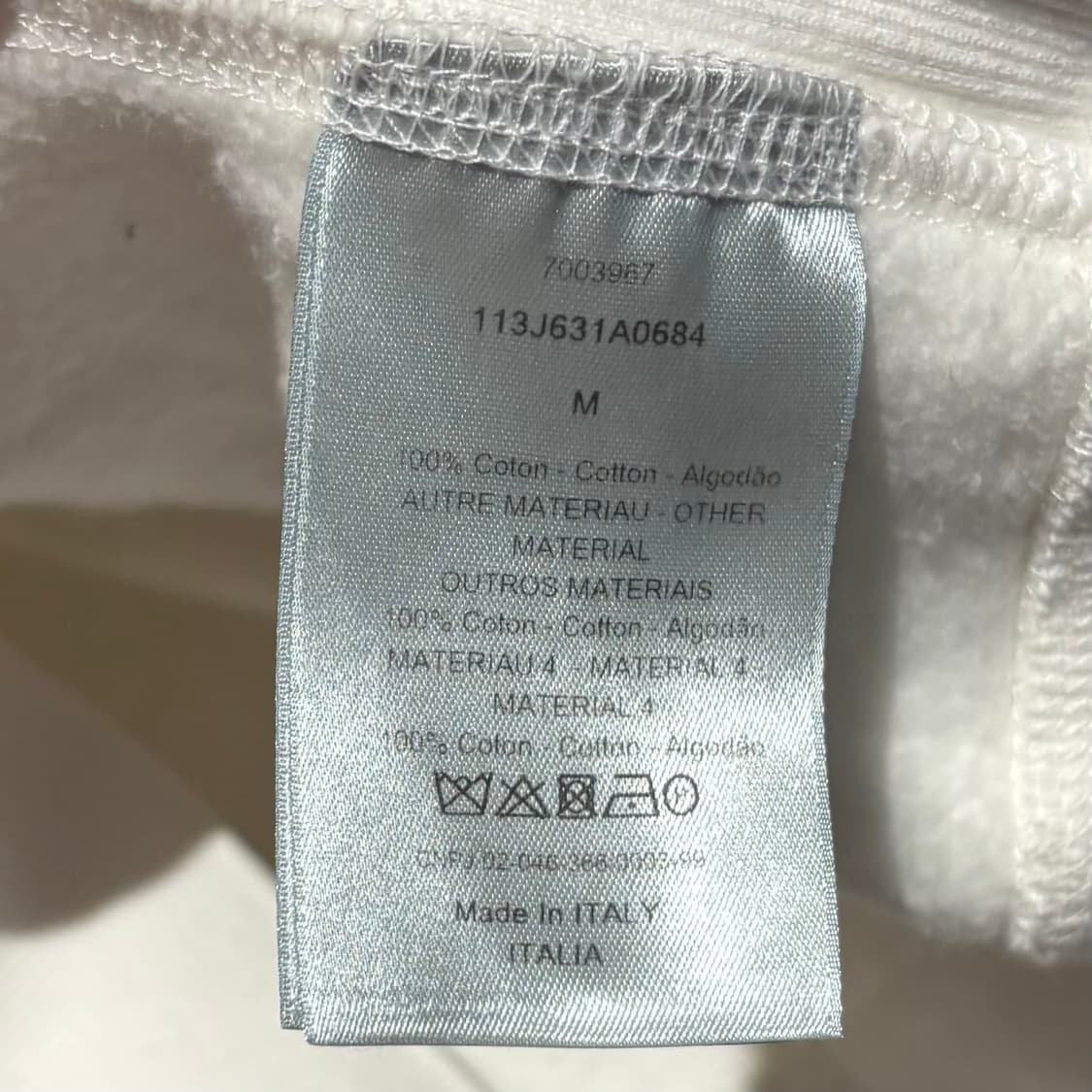 M/디올 오블리크 테리 후드티 상품이미지3