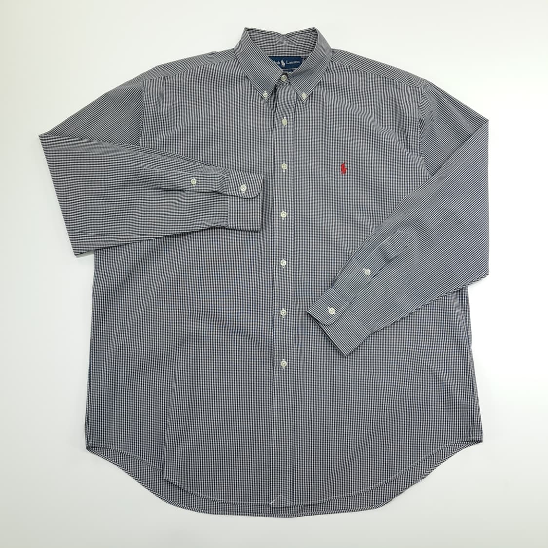 CN917 L 폴로 랄프로렌 다크네이비 도트체크 긴팔 셔츠 남방 상품이미지2