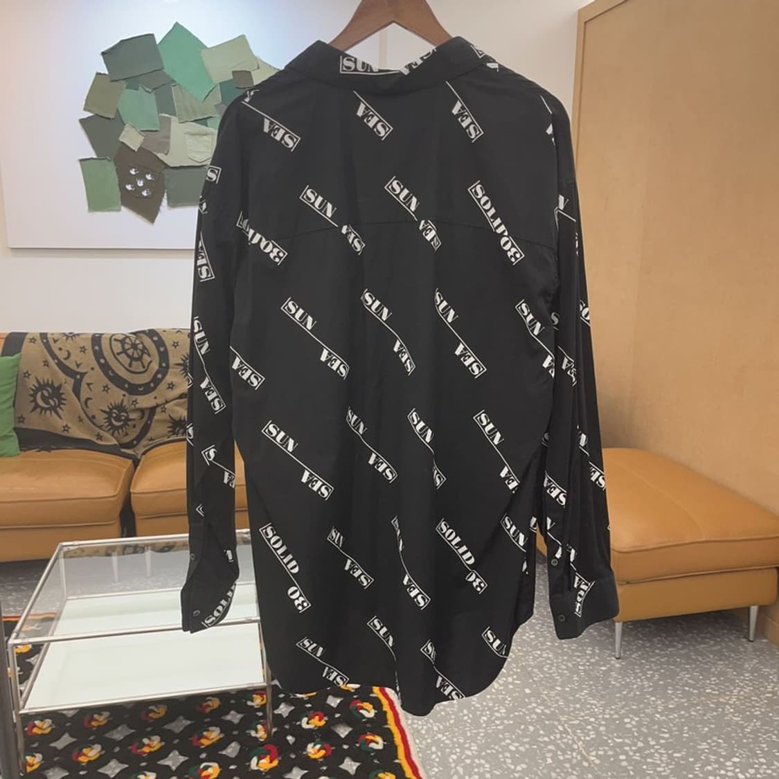 솔리드옴므 빈티지 스트릿 힙합 레터링 패턴 셔츠 52 C07815 상품이미지4