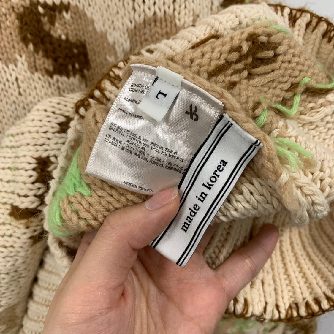 앤더슨벨 유니섹스 델라 인타샤 크루넥 스웨터 니트 상품이미지5