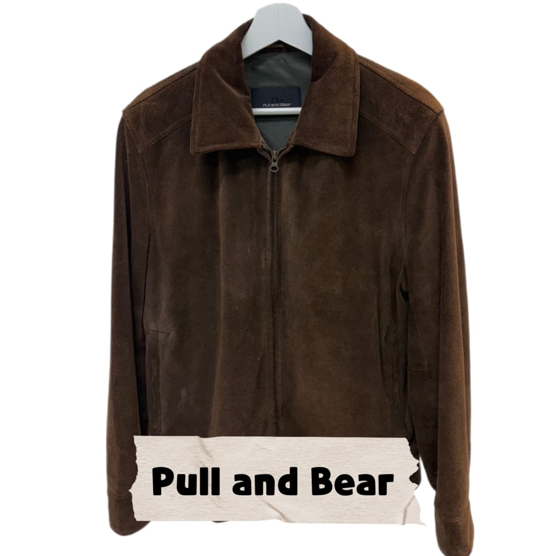풀앤비어 Pull & Bear  소가죽 스웨이드 자켓 상품이미지1