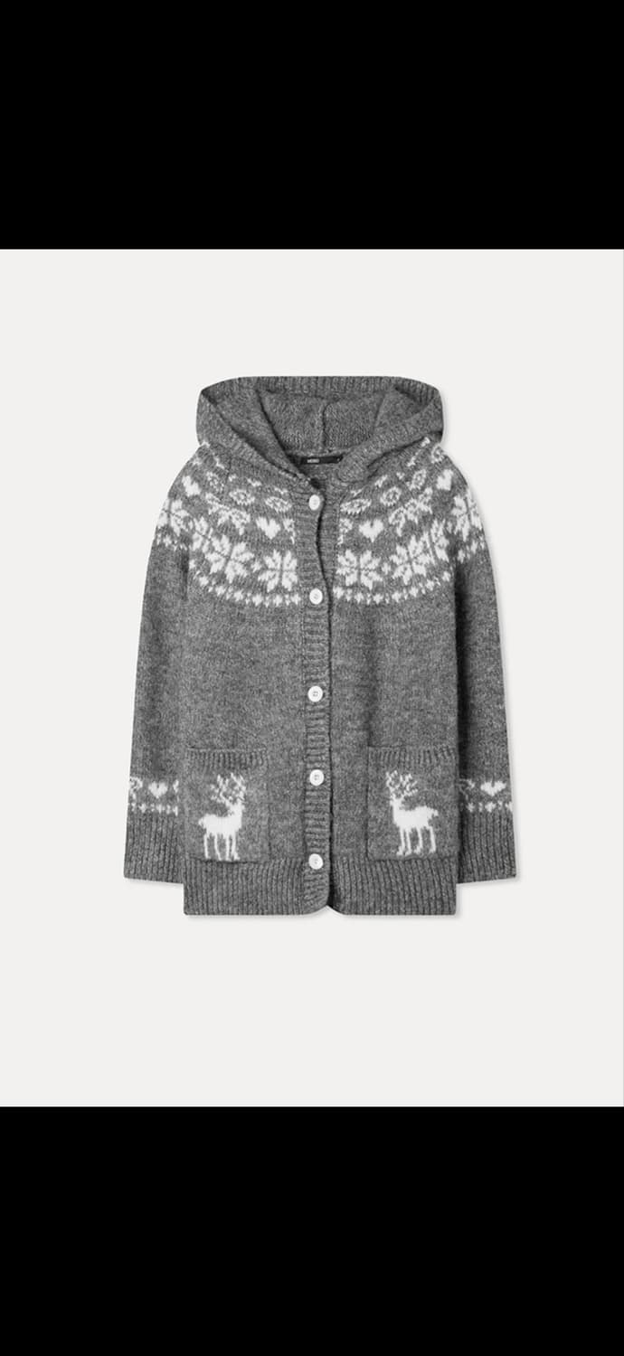 새상품) 미쏘 스노우 패턴 가디건 삿포로룩 상품이미지1