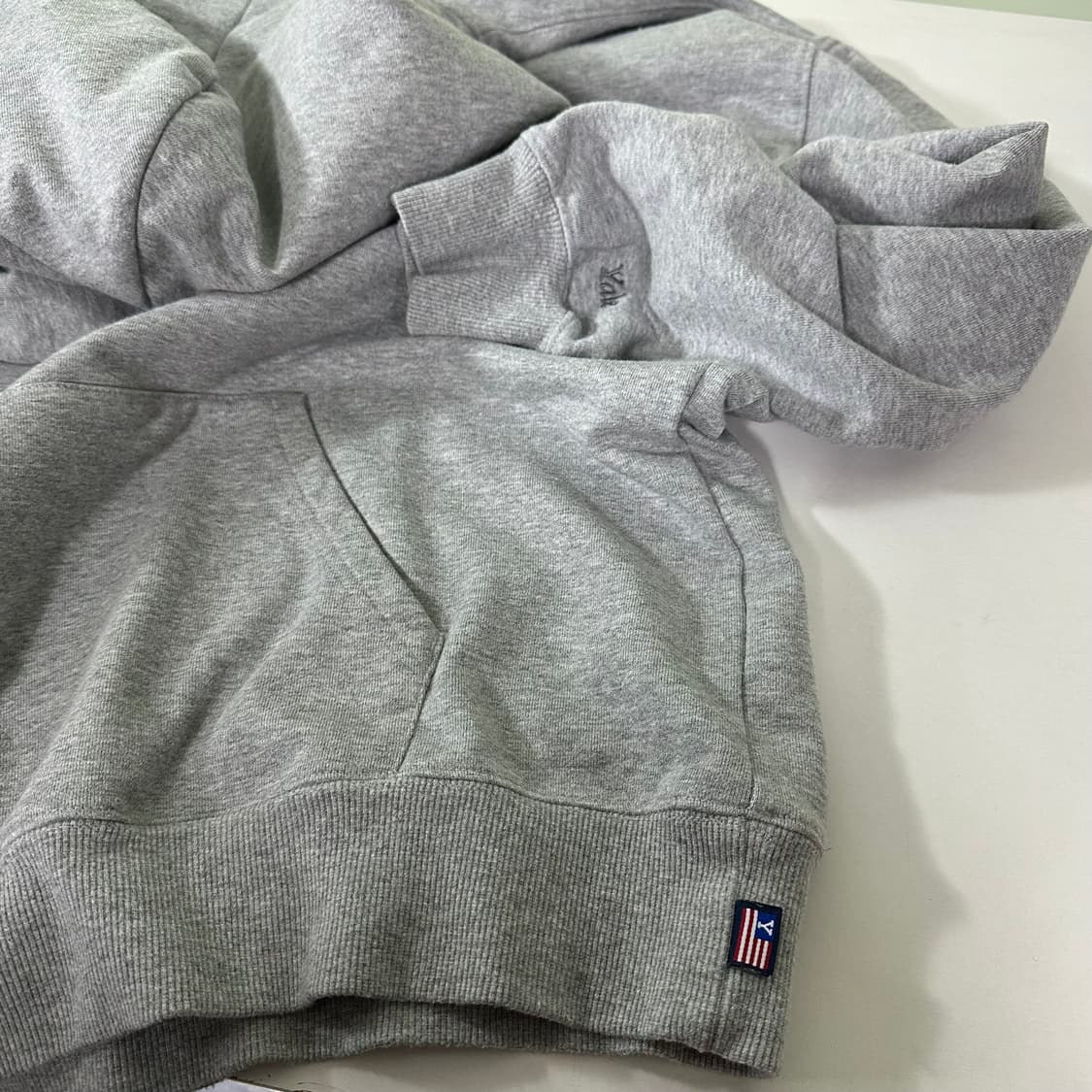 L 예일 YALE 그레이 오버핏 스웻코튼 후드티 상품이미지4