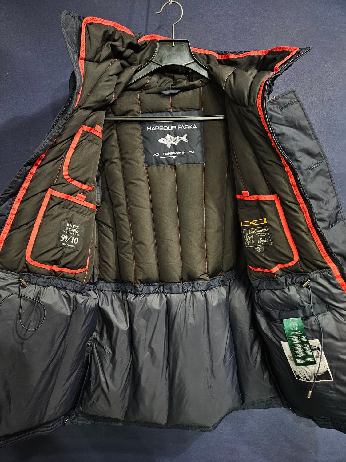 하버 파카 네이비컬러 남성 100 덕다운 야상패딩  상품이미지8