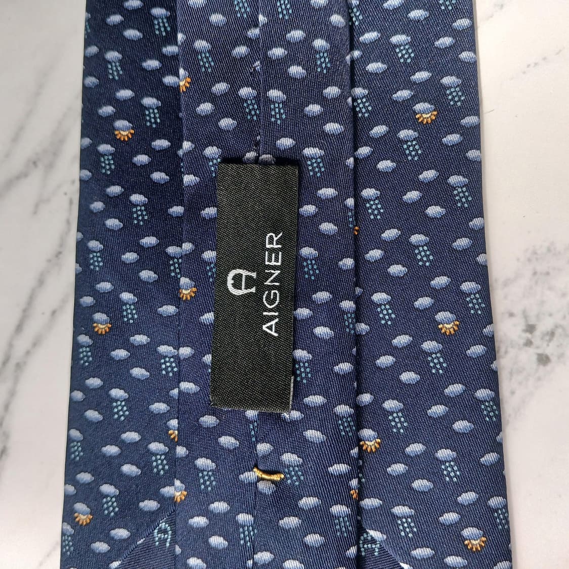 아이그너 실크 네이비 패턴 넥타이 9.5cm A+~A등급 E885
 상품이미지10