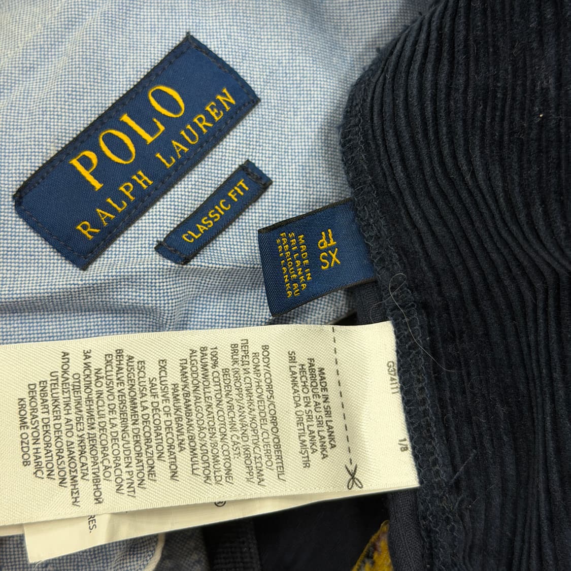 폴로 랄프로렌 자수 코듀로이 팬츠 바지 네이비 XS 상품이미지3