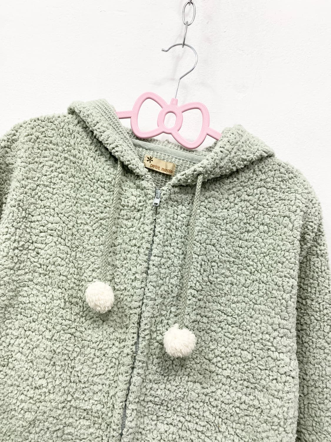 [PETIT MARAIS] 민트 폼폼이 폭닥 후드집업 상품이미지6