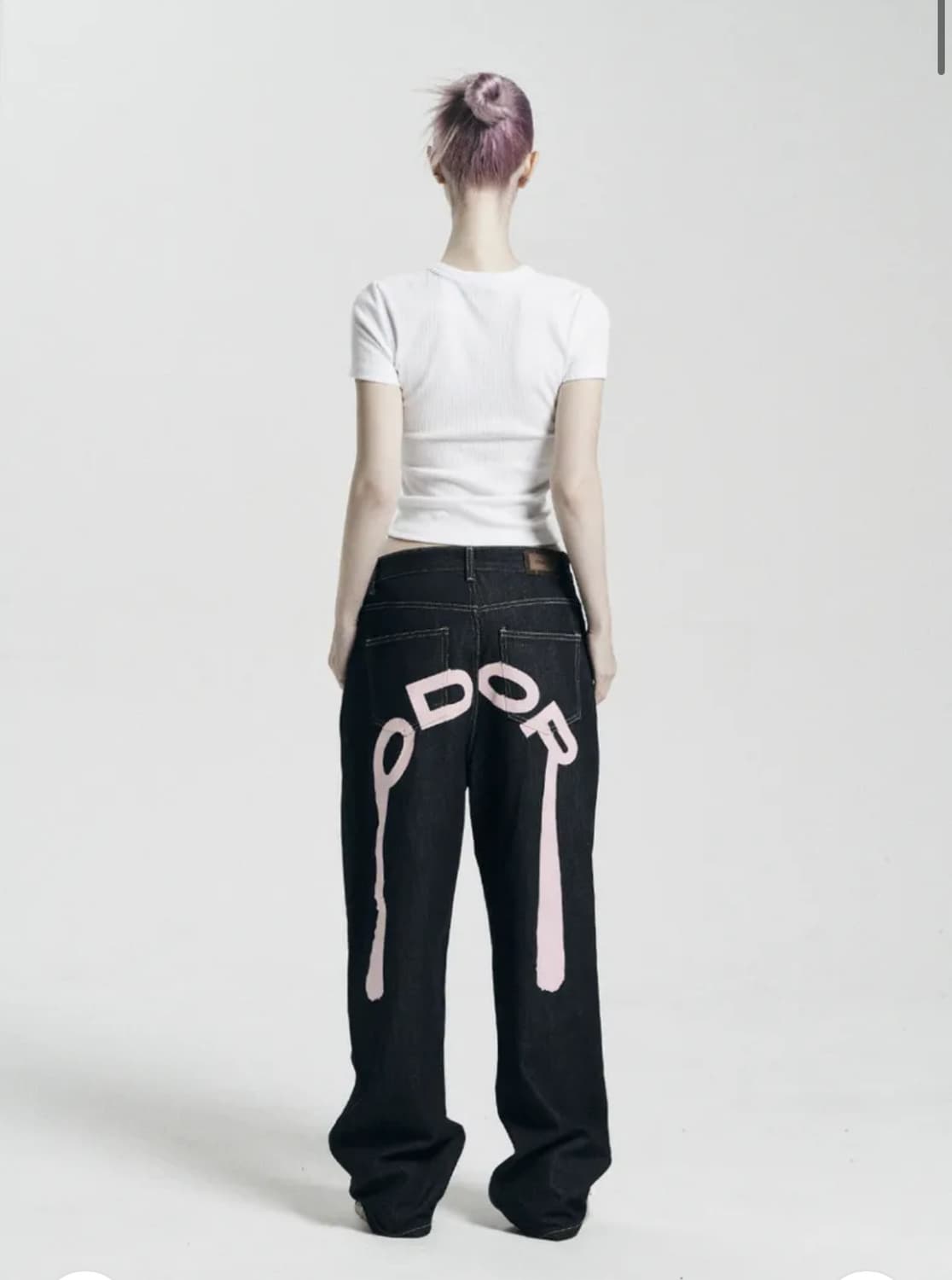 새상품) 오도어 logo drop denim in pink 데님 상품이미지2