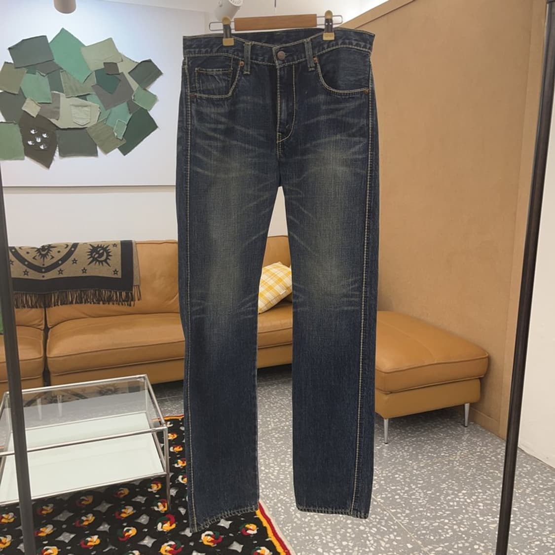 리바이스 505 빈티지 레트로 워싱 데님 팬츠 32인치 C06907 상품이미지3