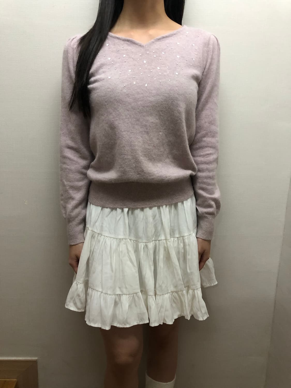 빈티지 라이트 퍼플 비즈 니트 상품이미지4