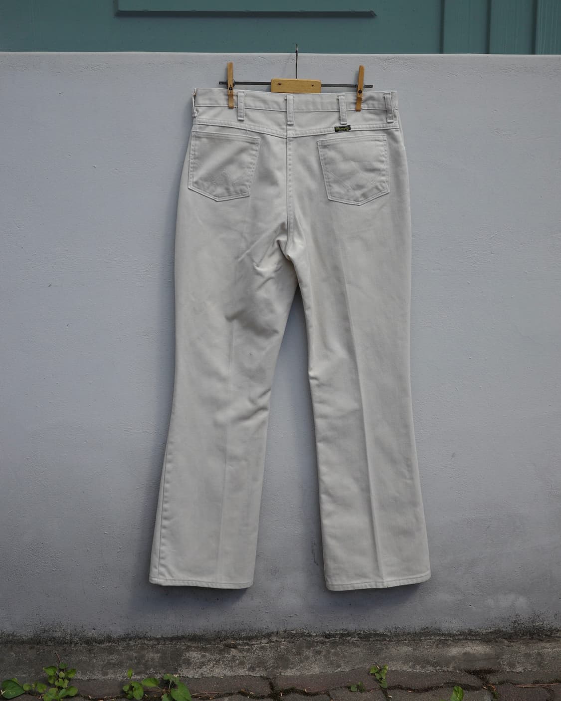 70s Wrangler 에크루 트윌 플레어 팬츠 상품이미지5
