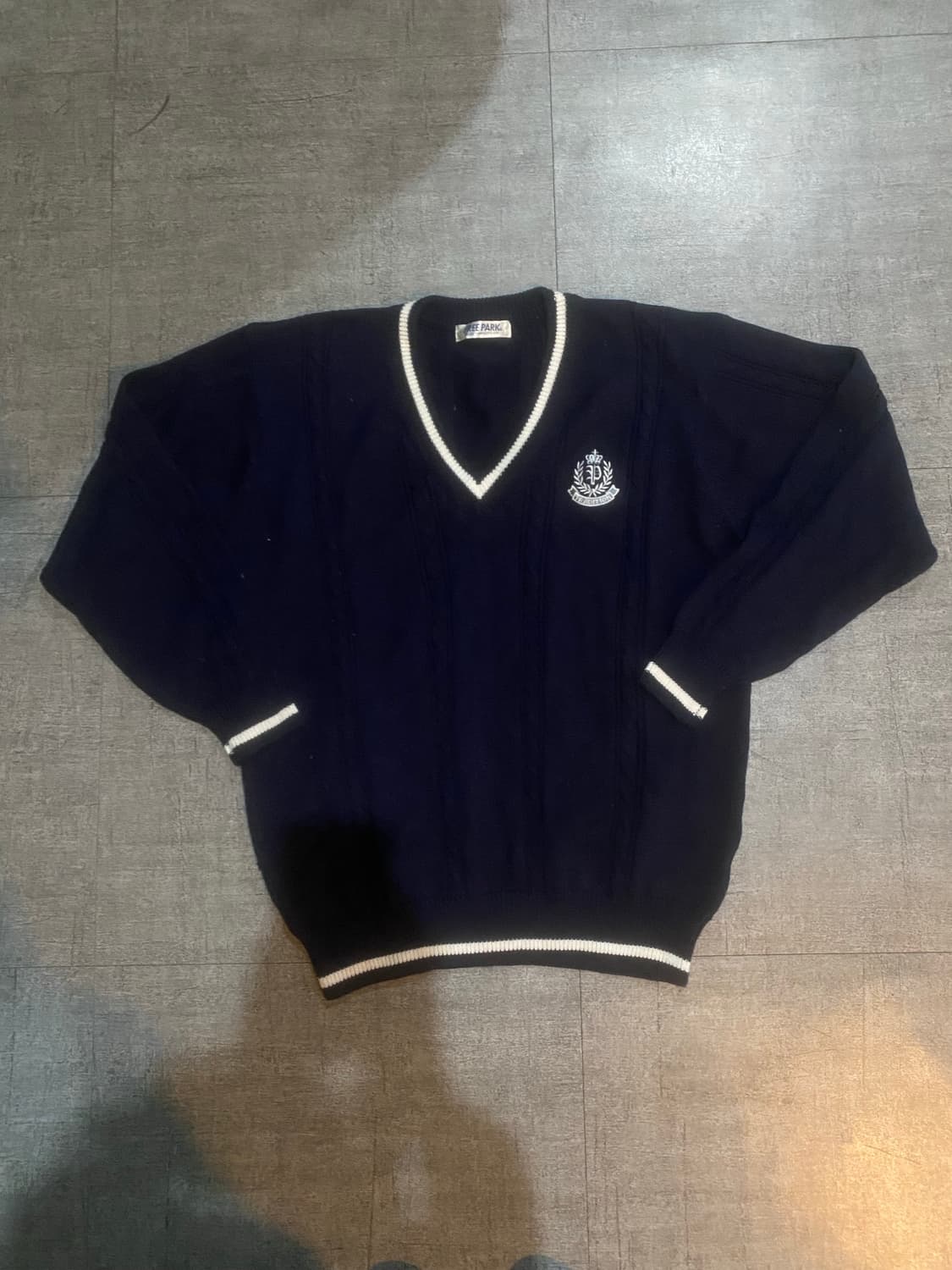 일본빈티지 Freepark 올드스쿨아메카지하이틴 혁오풍 브이넥 니트스웨터 상품이미지1