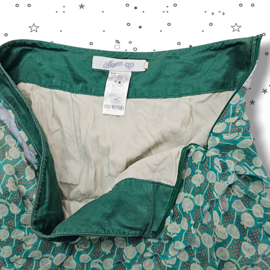 38 MCGINN 매긴 그린 캉캉 쉬폰 스커트 상품이미지7