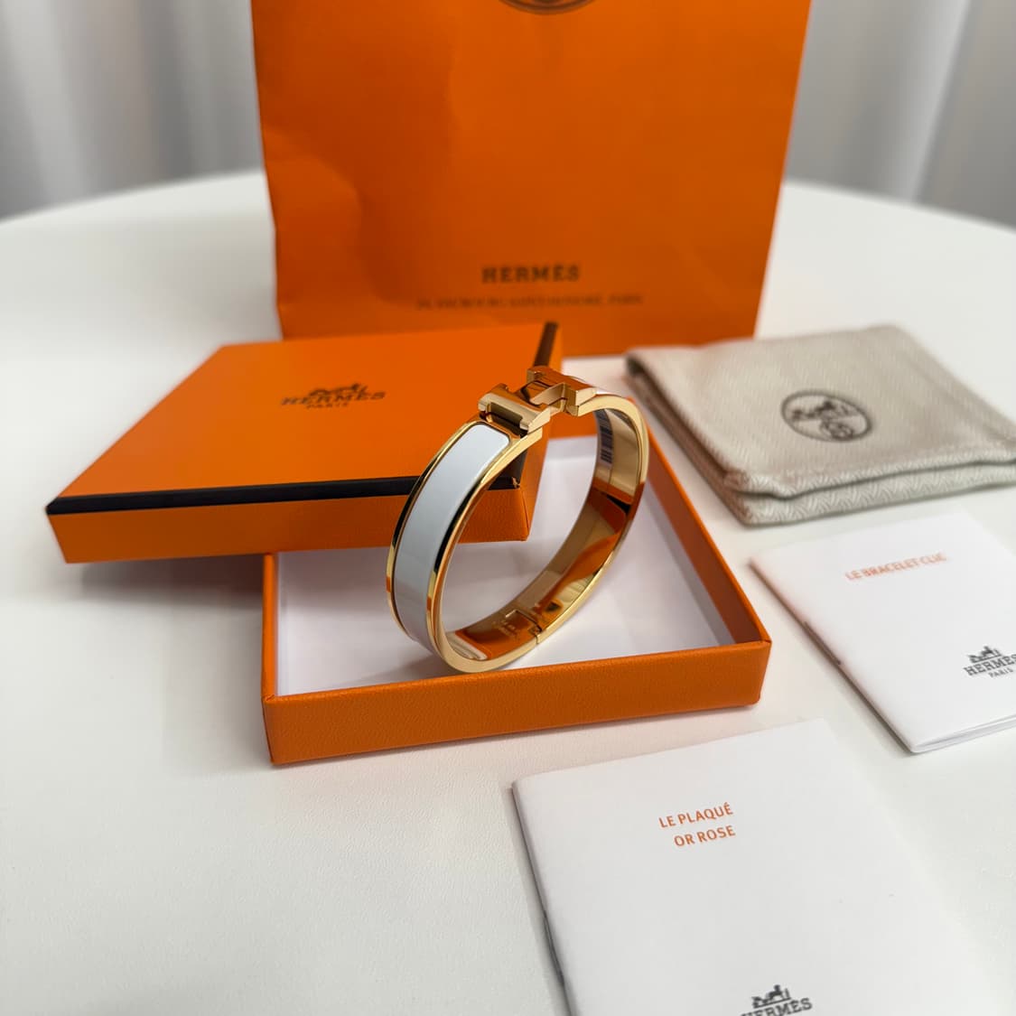 [GM] 에르메스 클릭아슈 화이트 로즈골드 상품이미지3