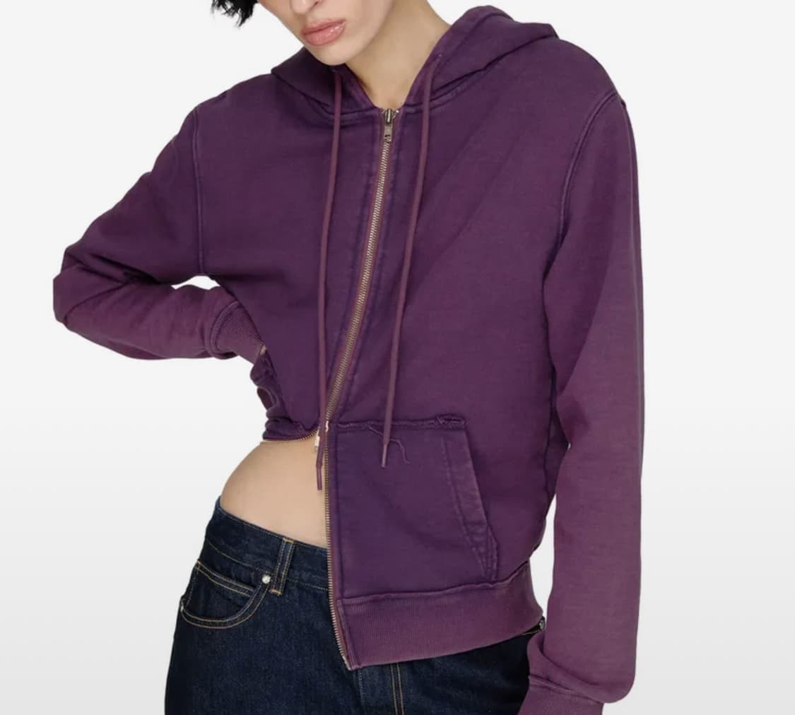 썬번프로젝트 Washed hoodie zip-up purple 상품이미지1