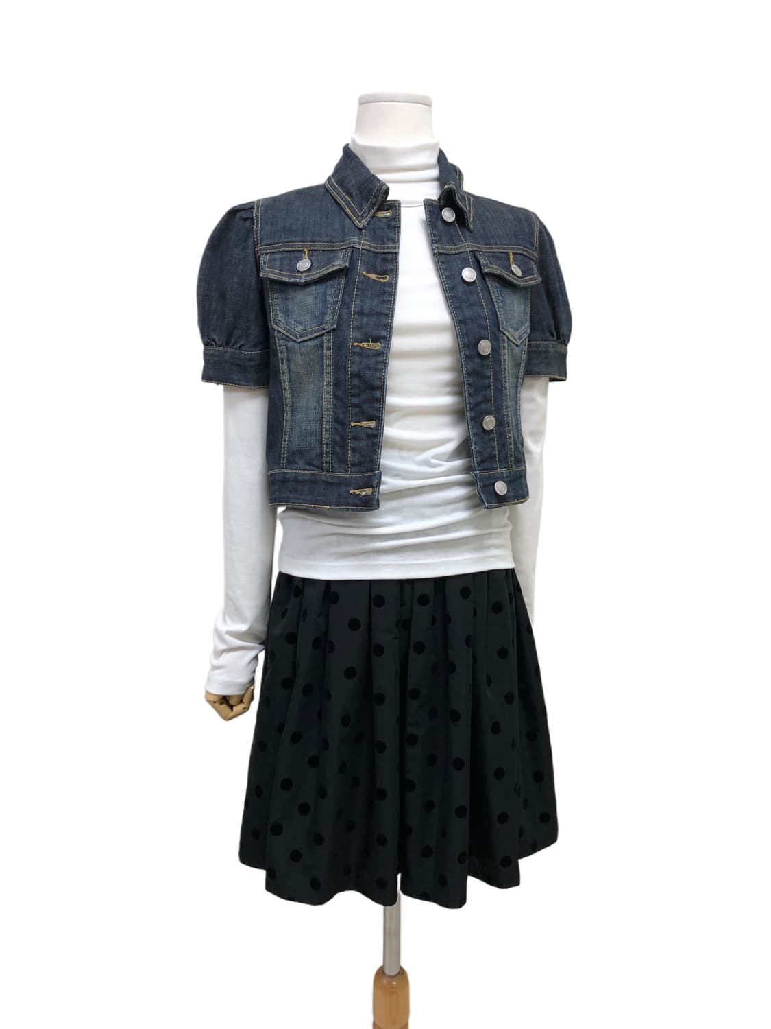 빈티지 반팔 청자켓 상품이미지3